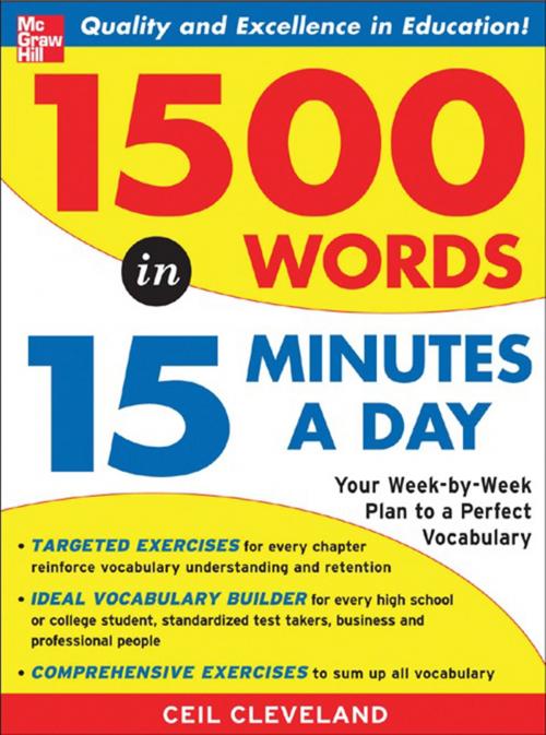 Cover of the book 1500 Words in 15 Minutes a Day by Ceil Cleveland, McGraw-Hill Education
