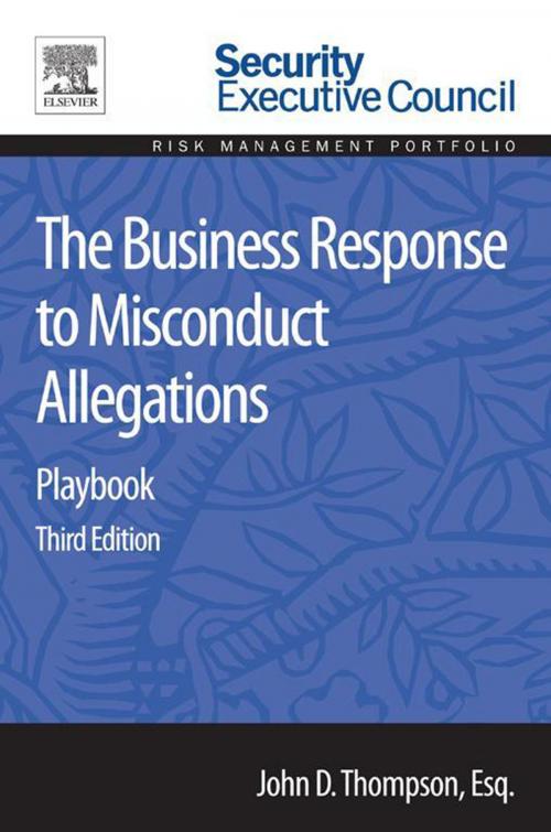 Cover of the book The Business Response to Misconduct Allegations by John D. Thompson, Elsevier Science