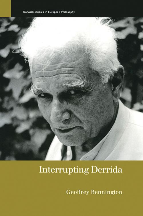 Cover of the book Interrupting Derrida by Geoffrey Bennington, Taylor and Francis