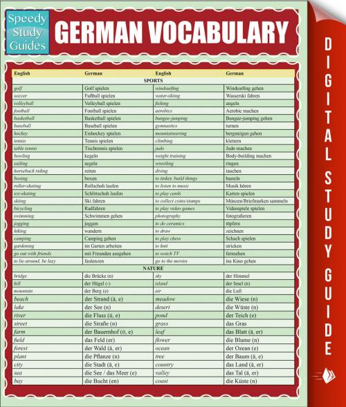 Cover of the book German Vocabulary (Speedy Study Guides) by Speedy Publishing, Speedy Publishing LLC