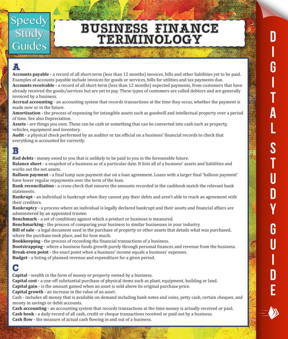 Big bigCover of Business Finance Terminology (Speedy Study Guide)