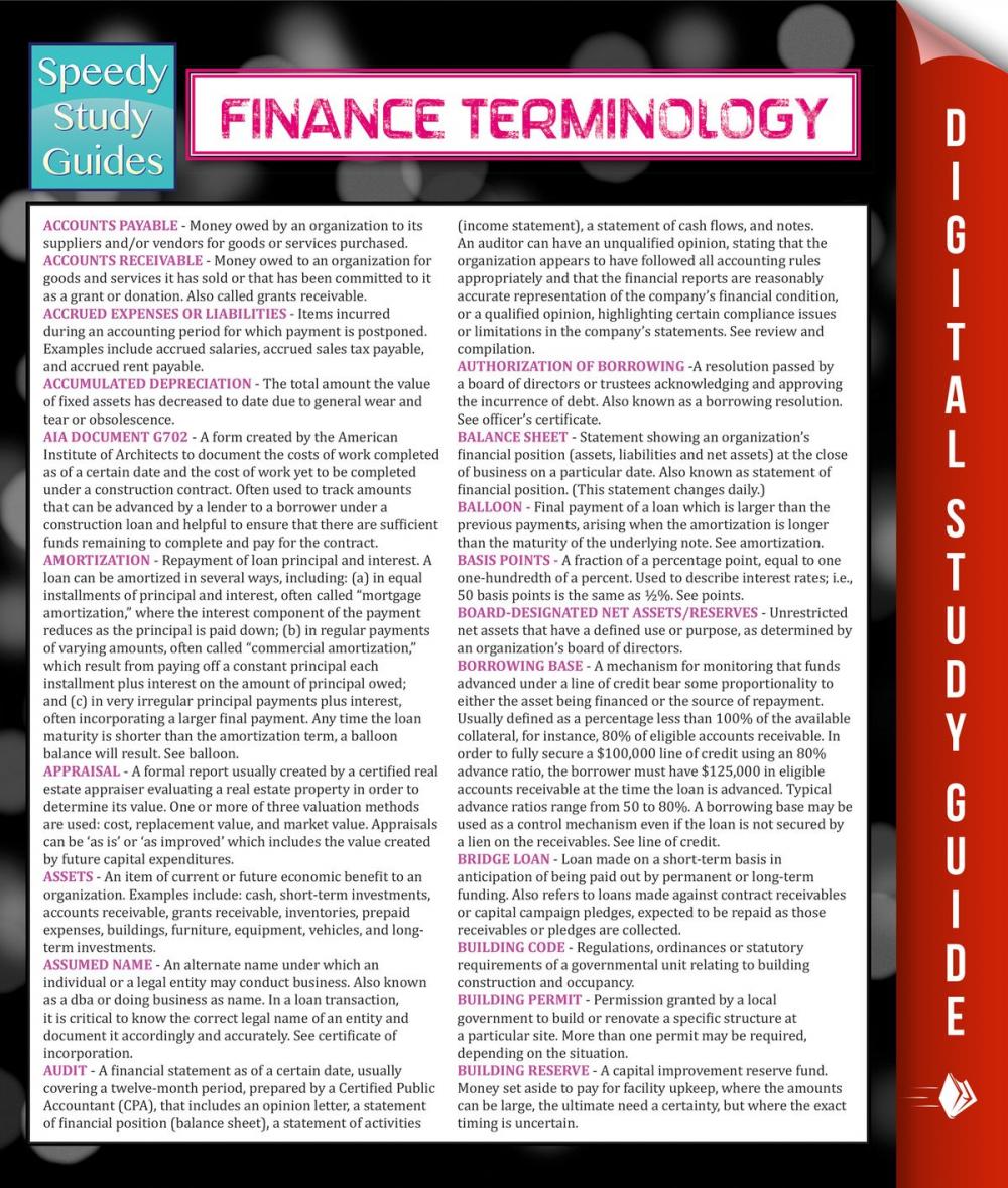Big bigCover of Finance Terminology (Speedy Study Guide)