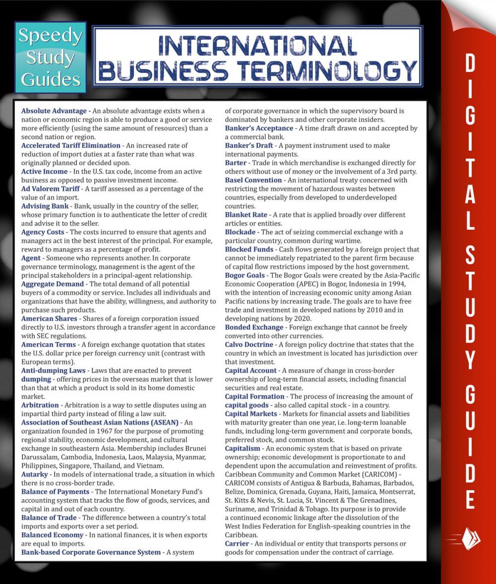 Big bigCover of International Business Terminology (Speedy Study Guide)
