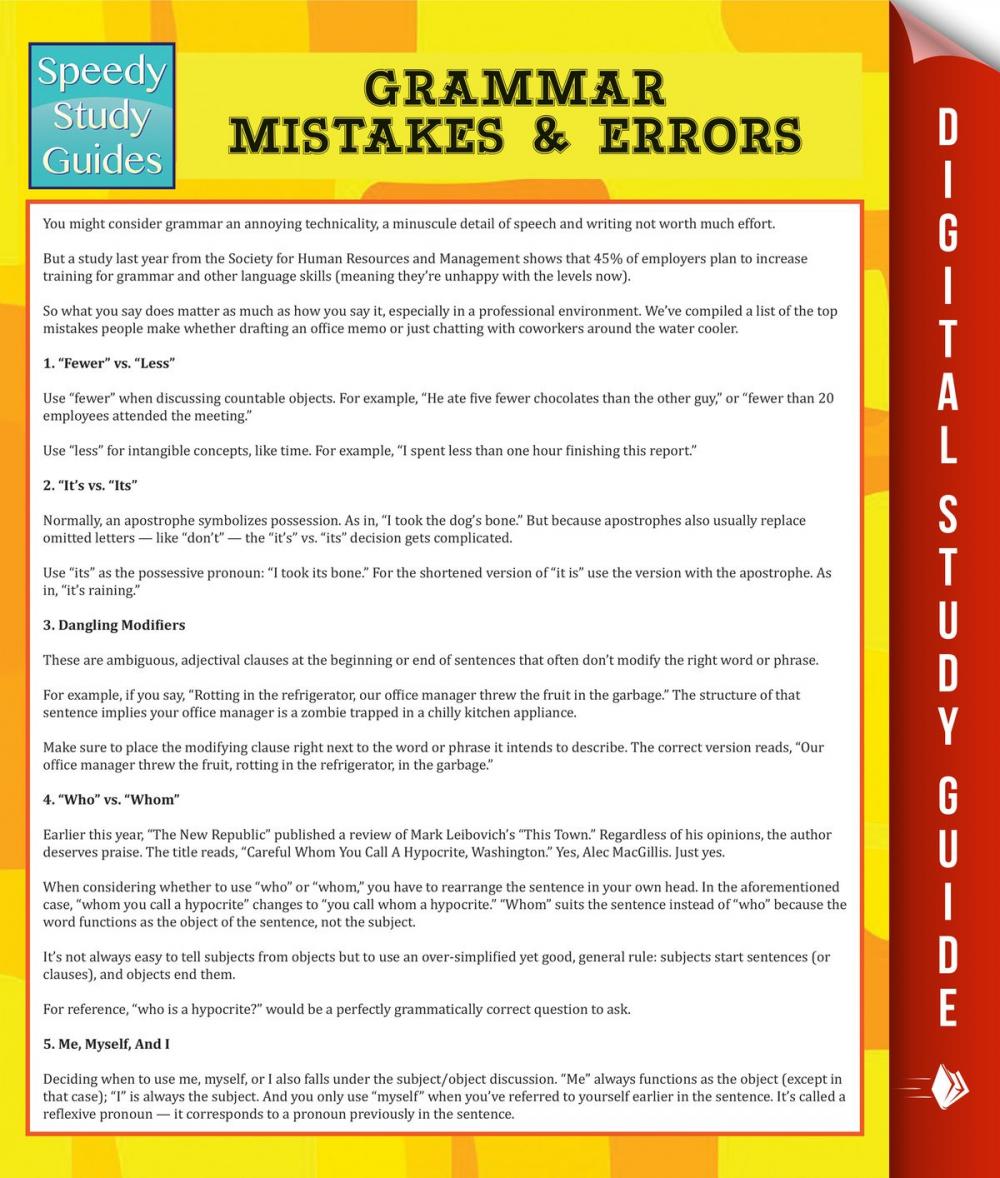 Big bigCover of Grammar Mistakes & Errors (Speedy Study Guide)