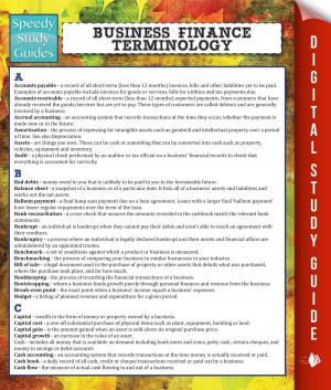 Cover of Business Finance Terminology (Speedy Study Guide)