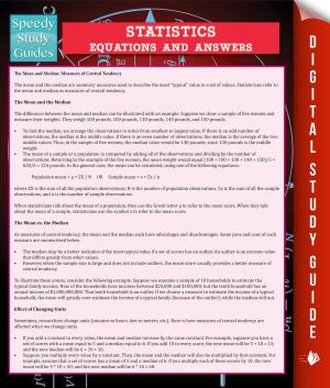 Cover of the book Statistics Equations And Answers (Speedy Study Guide) by Speedy Publishing LLC