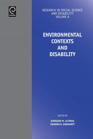 Cover of the book Environmental Contexts and Disability by Dr Marian Thunnissen, Dr Eva Gallardo-Gallardo