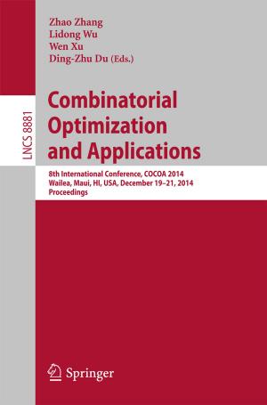 Cover of the book Combinatorial Optimization and Applications by Małgorzata Iwanicz-Drozdowska, Paola Bongini, Paweł Smaga, Bartosz Witkowski