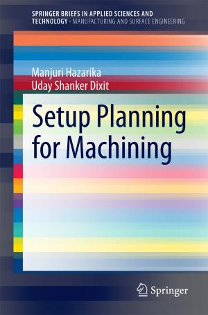 Cover of the book Setup Planning for Machining by José Rodrigo Azambuja, Fernanda Kastensmidt, Jürgen Becker