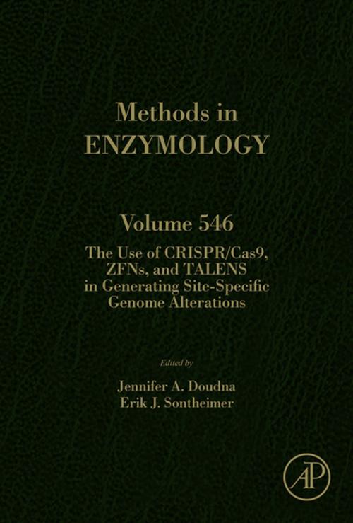 Cover of the book The Use of CRISPR/cas9, ZFNs, TALENs in Generating Site-Specific Genome Alterations by Jennifer A. Doudna, Erik J. Sontheimer, Elsevier Science