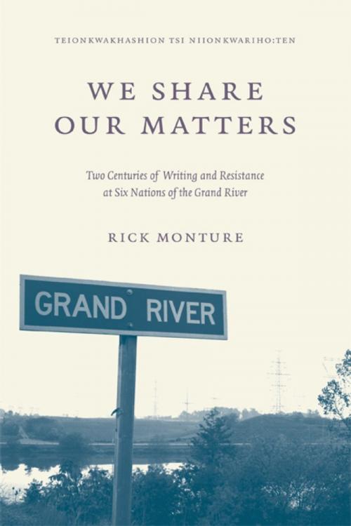 Cover of the book We Share Our Matters by Rick Monture, University of Manitoba Press