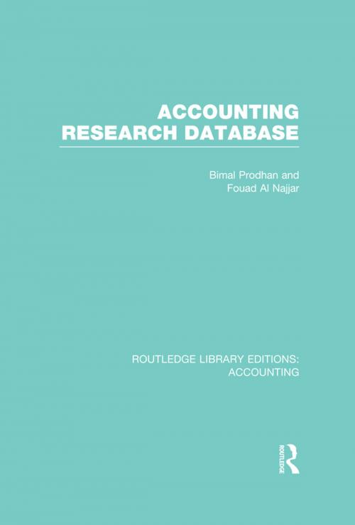 Cover of the book Accounting Research Database (RLE Accounting) by Bimal Prodhan, Fouad Al Najjar, Taylor and Francis