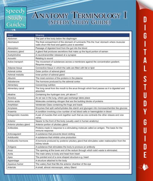 Cover of the book Anatomy Terminology I (Speedy Study Guide) by Speedy Publishing, Speedy Publishing LLC