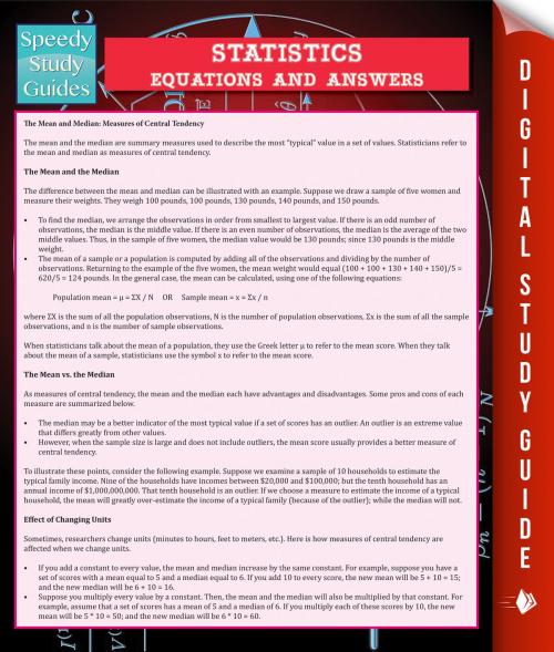 Cover of the book Statistics Equations And Answers (Speedy Study Guide) by Speedy Publishing, Speedy Publishing LLC