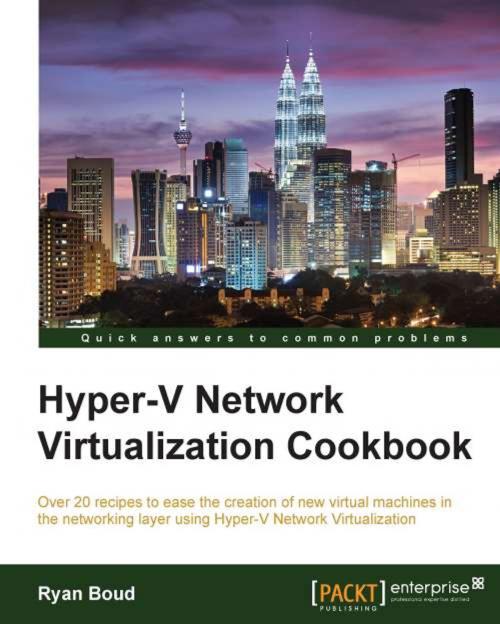 Cover of the book Hyper-V Network Virtualization Cookbook by Ryan Boud, Packt Publishing