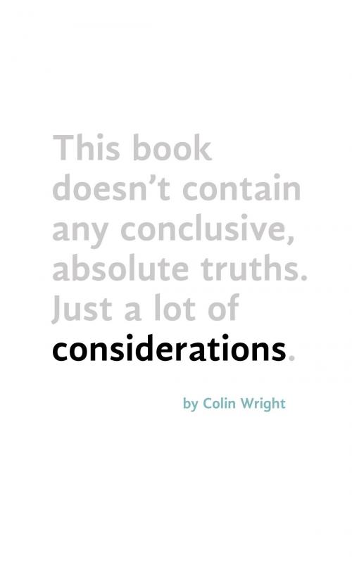 Cover of the book Considerations by Colin Wright, Asymmetrical Press