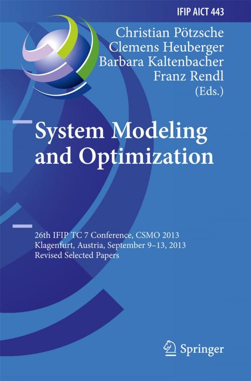 Cover of the book System Modeling and Optimization by , Springer Berlin Heidelberg
