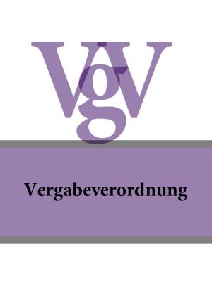 Book cover of Vergabeverordnung - VgV