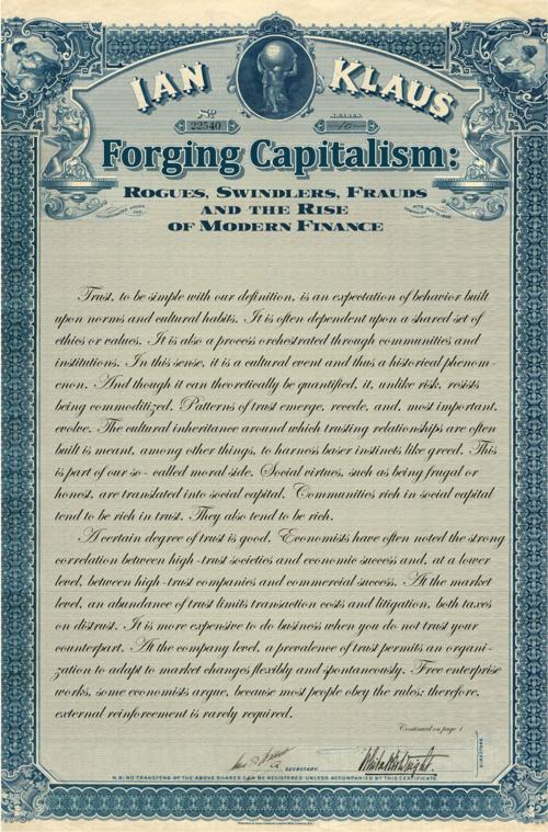 Cover of the book Forging Capitalism by Ian Klaus, Yale University Press