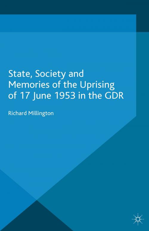 Cover of the book State, Society and Memories of the Uprising of 17 June 1953 in the GDR by R. Millington, Palgrave Macmillan UK