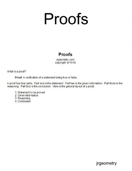 Cover of the book Proofs by jrgeometry, Lulu.com