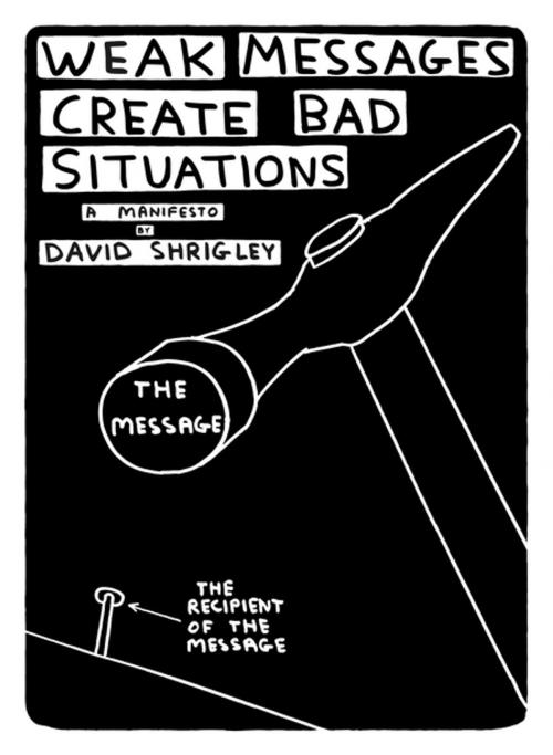 Cover of the book Weak Messages Create Bad Situations by David Shrigley, Canongate Books