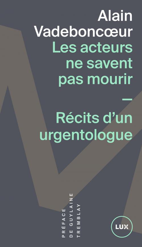 Cover of the book Les acteurs ne savent pas mourir by Alain Vadeboncoeur, Guylaine Tremblay, Lux Éditeur