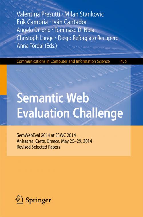Cover of the book Semantic Web Evaluation Challenge by , Springer International Publishing