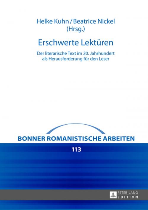 Cover of the book Erschwerte Lektueren by , Peter Lang