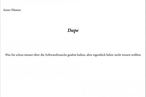 Cover of the book Dape by Harald Kellerwessel, Martin Ulrich Schmidt, epubli