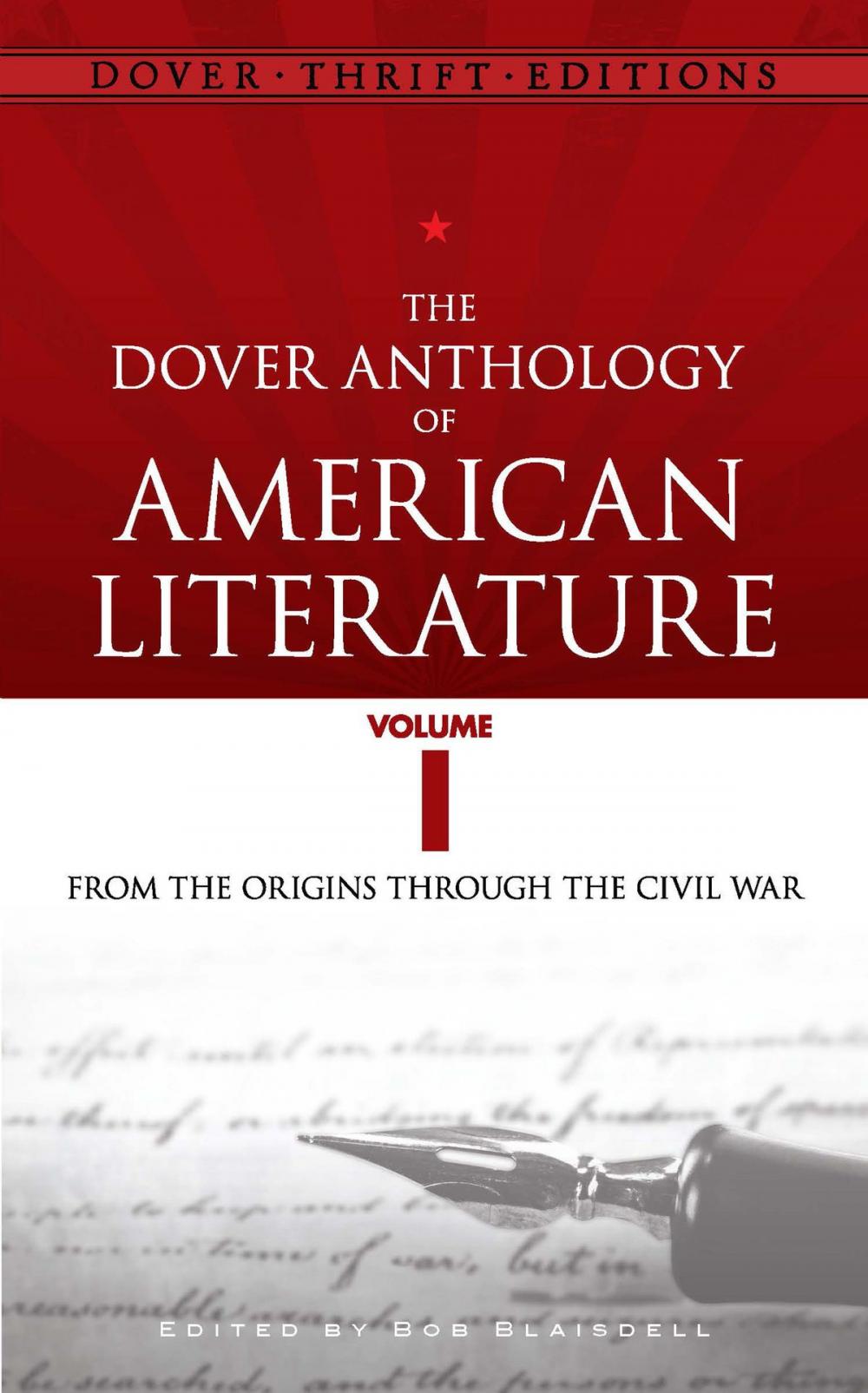 Big bigCover of The Dover Anthology of American Literature, Volume I