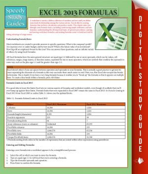 Cover of the book Excel 2013 Formulas by Janet Evans