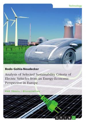 Cover of the book Analysis of Selected Sustainability Criteria of Electric Vehicles from an Energy-Economic Perspective in Europe by Cornelia Richter