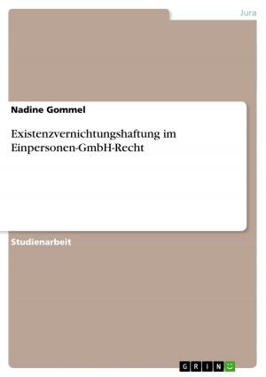 Cover of the book Existenzvernichtungshaftung im Einpersonen-GmbH-Recht by Moritz Förster