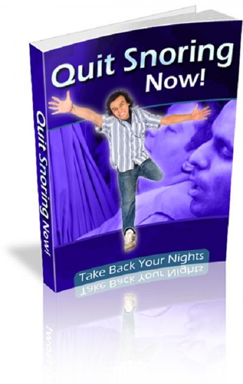 Cover of the book Quit Snoring Now! by Lance Parker, Consumer Oriented Ebooks Publisher