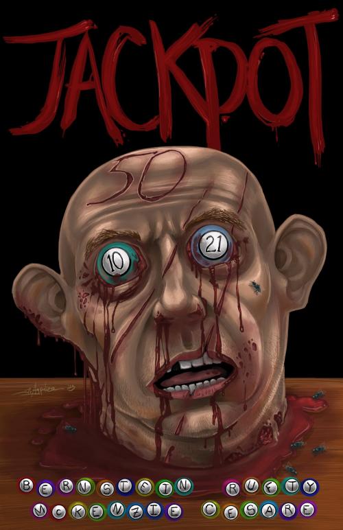 Cover of the book Jackpot by David Bernstein, Shane McKenzie, Adam Cesare, Kristopher Rufty, Sinister Grin Press