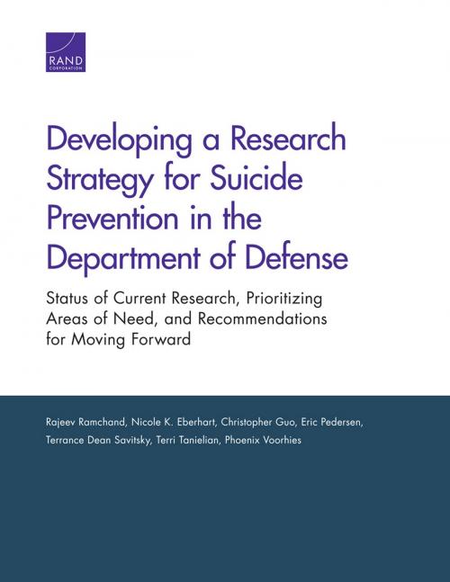 Cover of the book Developing a Research Strategy for Suicide Prevention in the Department of Defense by Rajeev Ramchand, Nicole K. Eberhart, Christopher Guo, Eric Pedersen, Terrance Dean Savitsky, Terri Tanielian, Phoenix Voorhies, RAND Corporation