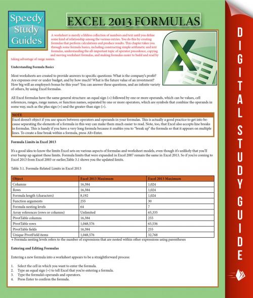 Cover of the book Excel 2013 Formulas by Speedy Publishing, Speedy Publishing LLC