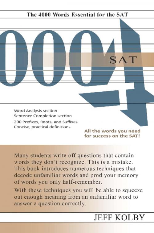 Cover of the book SAT 4000 by Jeff Kolby, Nova Press
