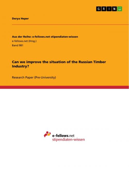 Cover of the book Can we improve the situation of the Russian Timber Industry? by Derya Heper, GRIN Verlag
