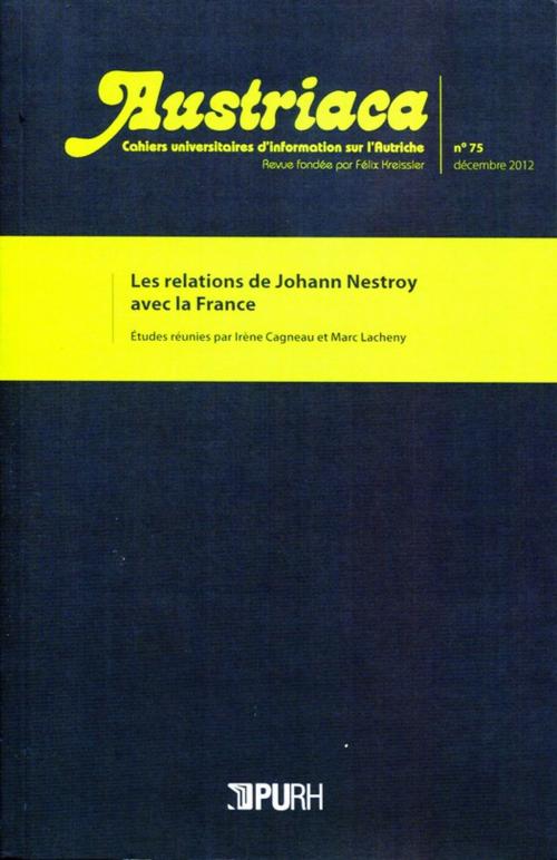 Cover of the book Austriaca, n°75/2013 by Marc Lacheny, Irène Cagneau, Publications de l'Université de Rouen