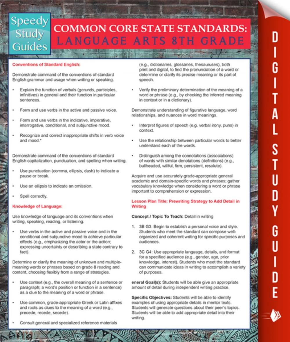 Big bigCover of Common Core State Standards: Language Arts 8th Grade