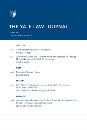Book cover of Yale Law Journal: Volume 124, Number 6 - April 2015