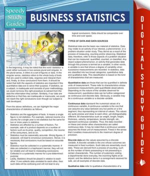 Cover of the book Business Statistics (Speedy Study Guides) by Janet Evans