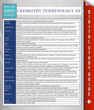 Cover of the book Chemistry Terminology III (Speedy Study Guides) by Jupiter Kids