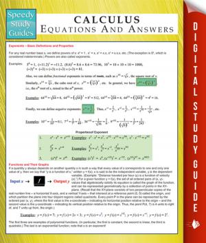 Cover of Calculus Equations And Answers (Speedy Study Guides)