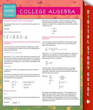 Book cover of College Algebra (Speedy Study Guides)