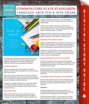 Cover of the book Common Core State Standards: Language Arts 9th And 10Th Grade by Dissected Lives