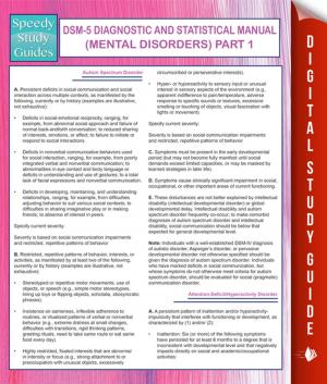 Cover of the book DSM-5 Diagnostic and Statistical Manual (Mental Disorders) Part 1 by Speedy Publishing