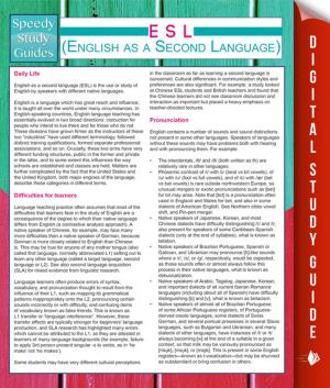 Cover of the book ESL (English as a Second Language) by Speedy Publishing